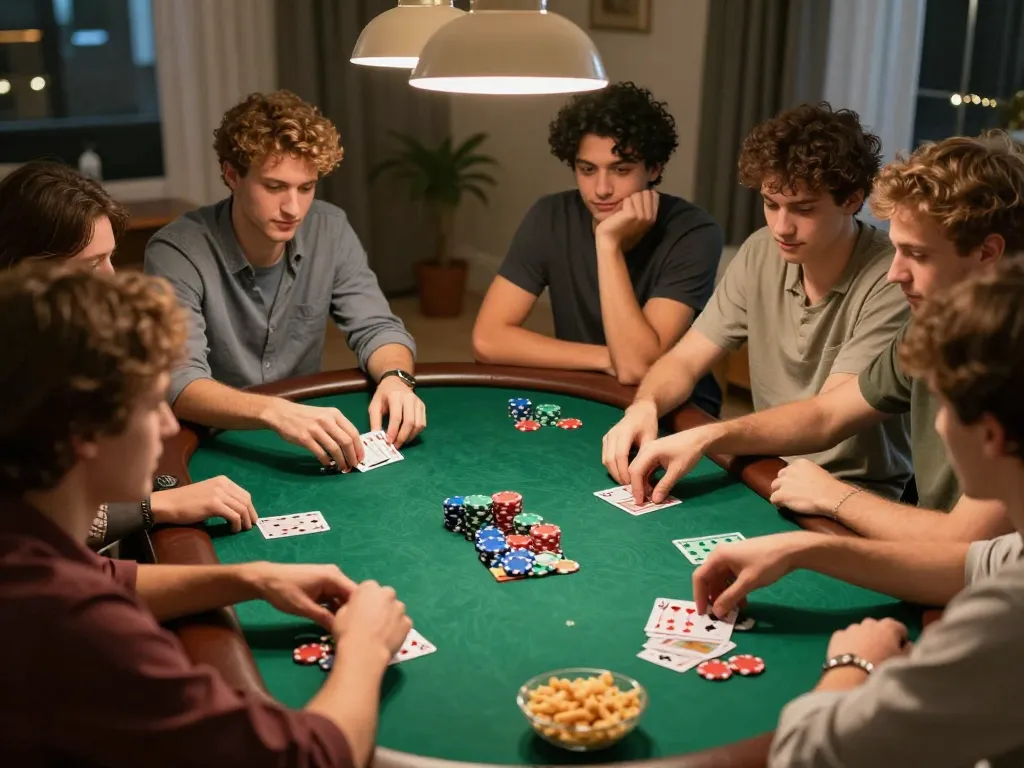 Players enjoying an engaging home poker night while strategizing their iwin gaming moves.