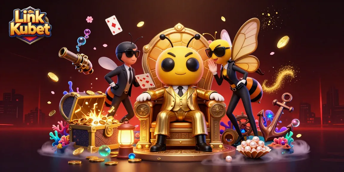 Experience the thrill with Link Kubet in a vibrant, animated casino world filled with treasures.
