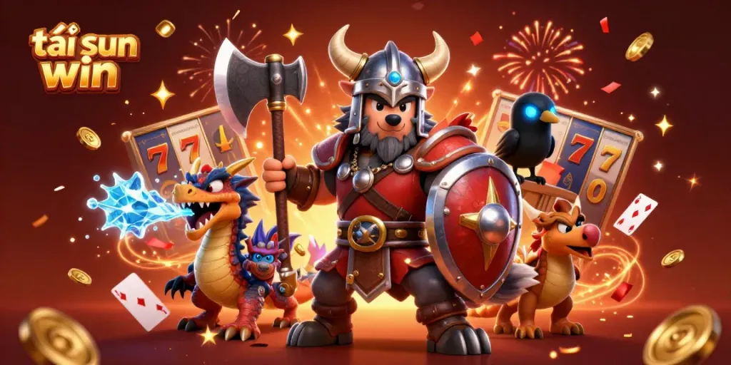 Engage in top-notch gaming with tải sun win showcasing thrilling characters and vibrant casino elements.