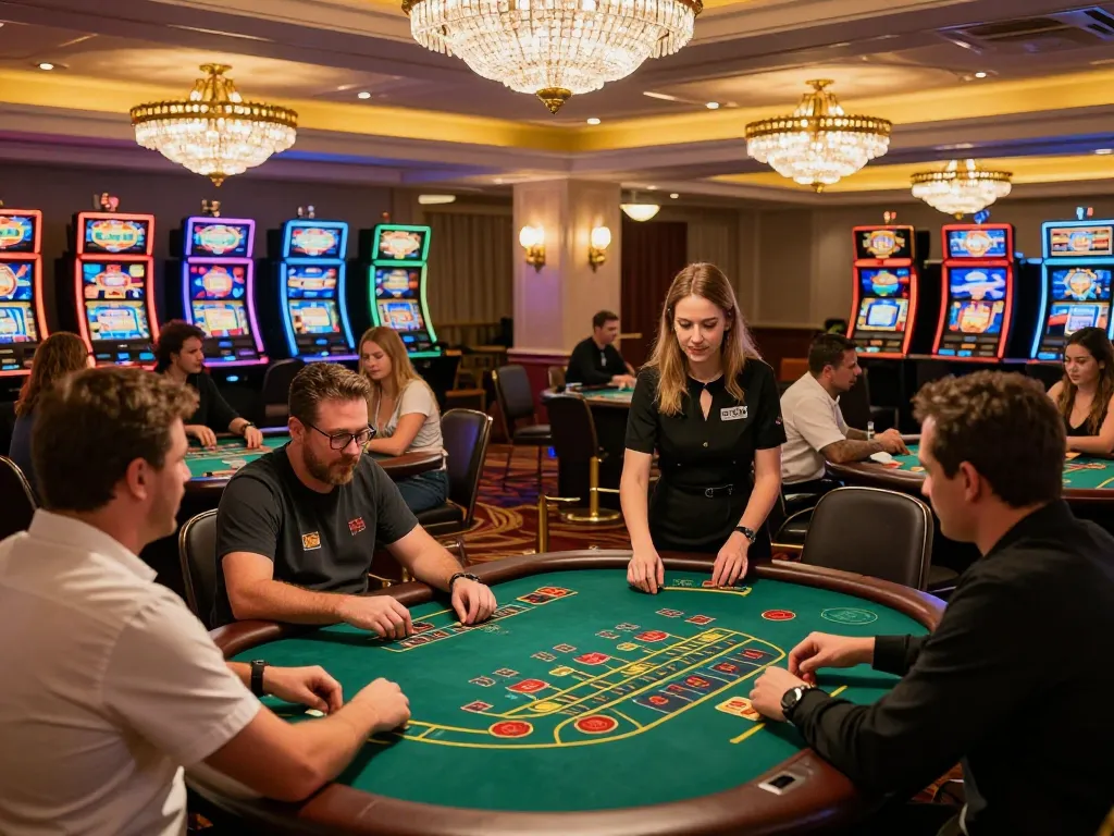 Players enjoy thrilling blackjack action at abc8 casino with vibrant atmosphere and exciting gameplay.