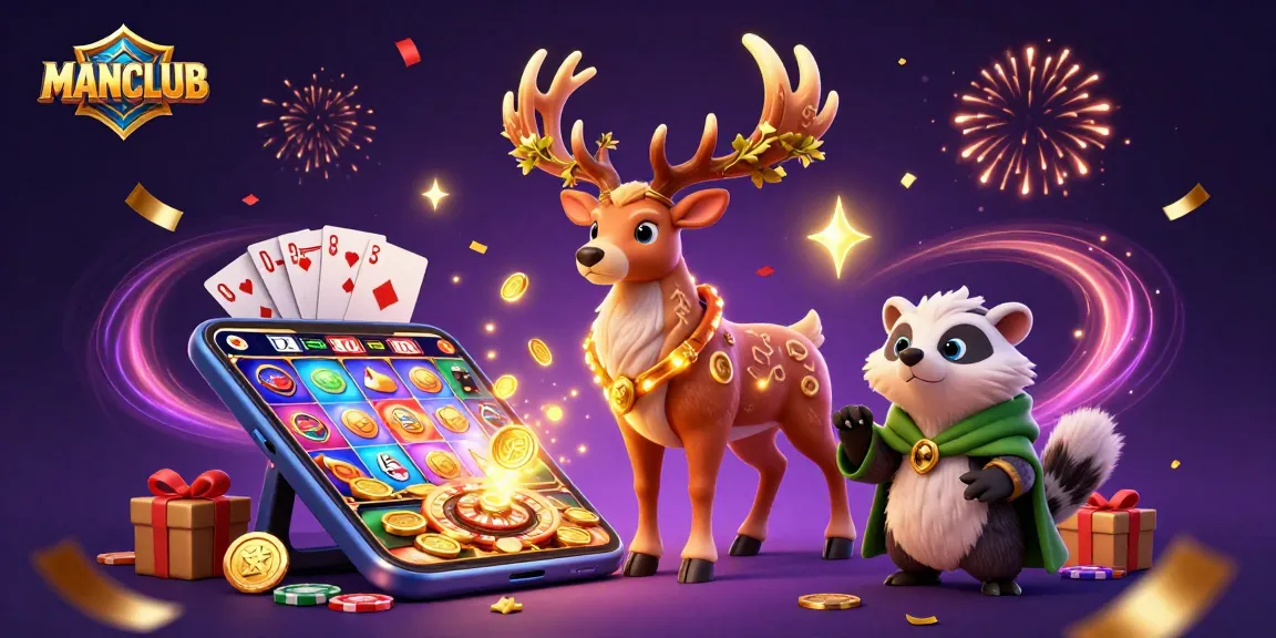Experience thrilling games at MANCLUB with festive ambiance and vibrant casino elements.