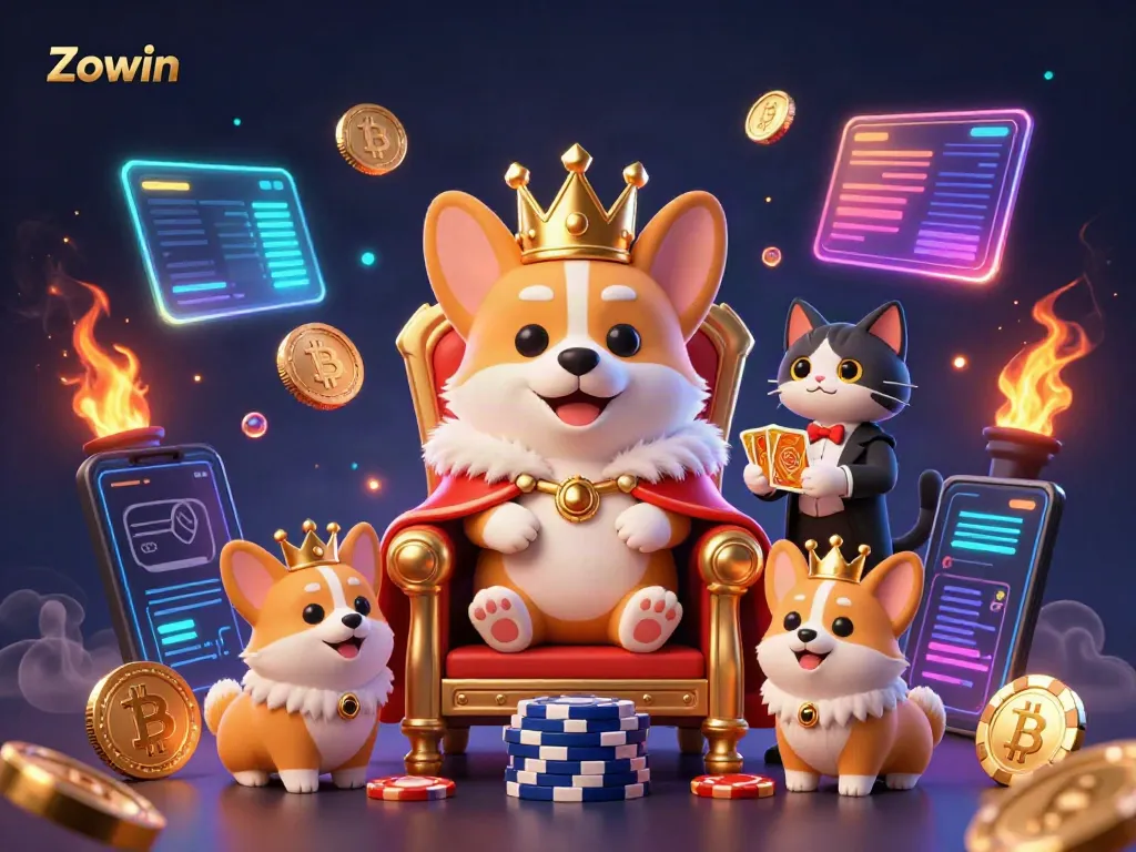 Experience Zowin's thrilling casino atmosphere with vibrant characters and dynamic game elements.