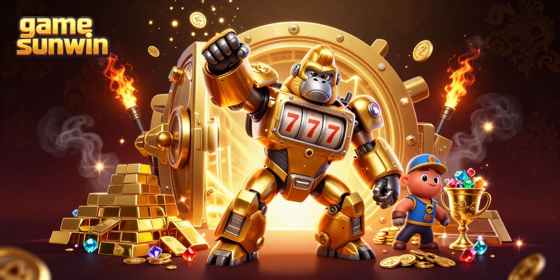 Play game sunwin with excitement as a golden mech battles through treasures and jackpots.