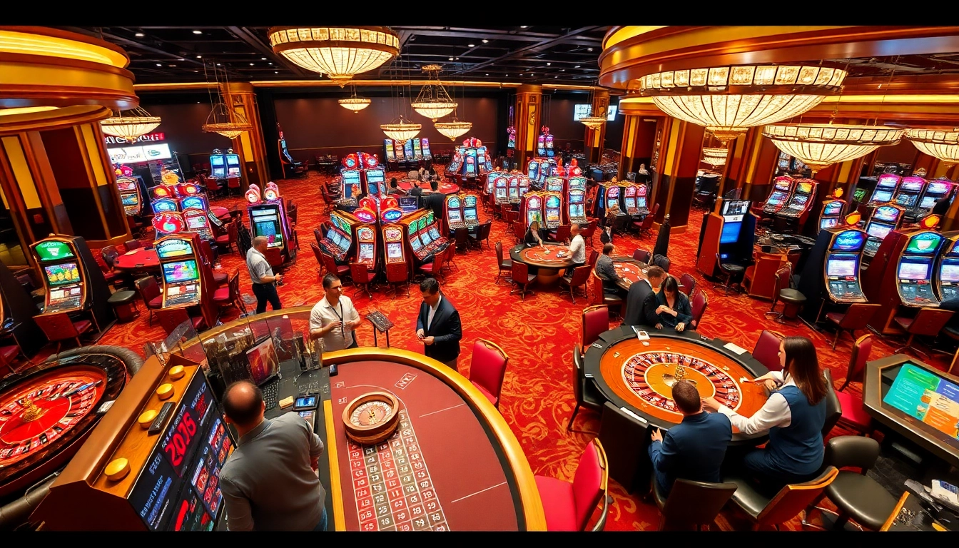 Experience the thrill of winning at tg88's luxurious casino with engaging tables and vibrant slot machines.