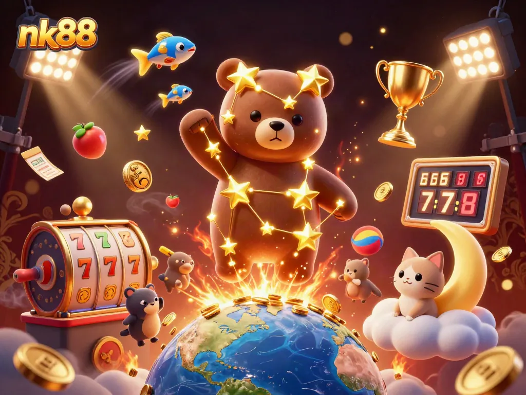 Experience thrilling gameplay in the nk88 slot scene with vibrant symbols and golden treasures.