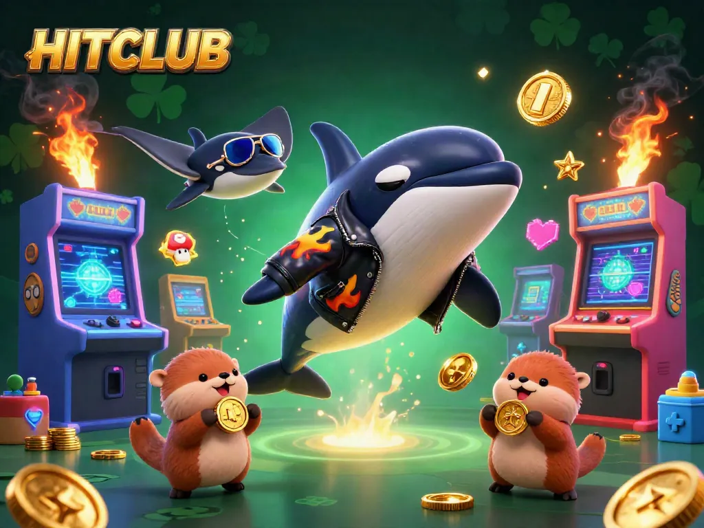 Experience the excitement of HITCLUB as sea creatures gather golden coins in a vibrant casino scene.