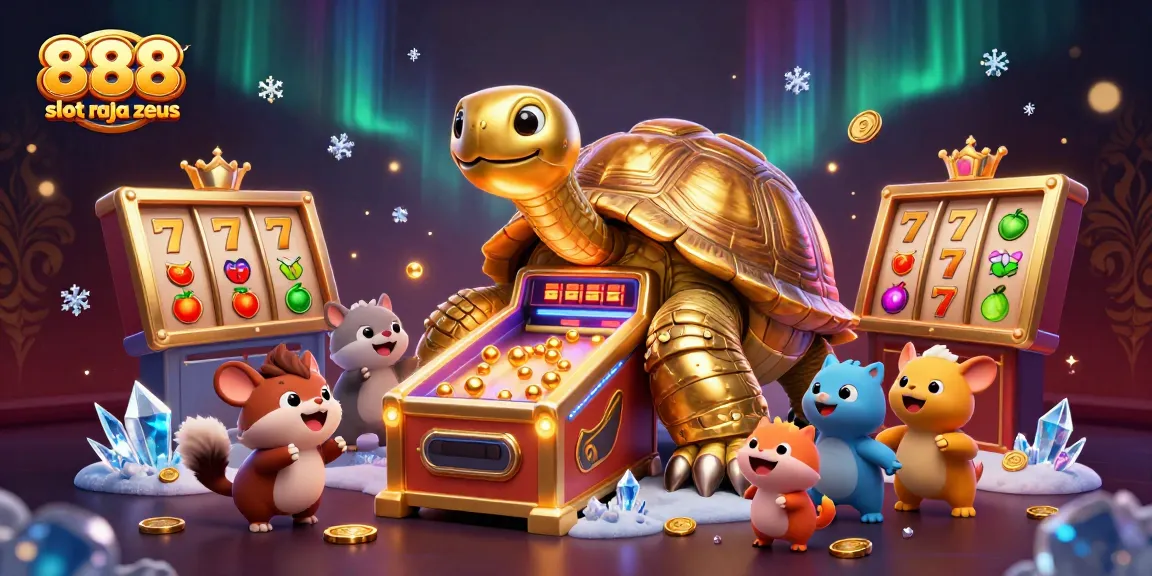 Experience the excitement of 888 slot raja zeus with lively 3D slots and captivating characters in this vibrant illustration.