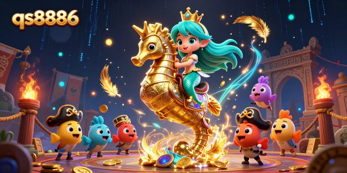 Engage with thrilling adventures at qs8886, showcasing a vibrant mermaid princess in a dynamic casino environment.