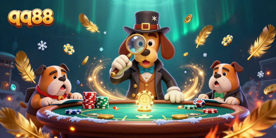Join the adventure at qq88, exploring treasures and poker action in a rich casino scene!
