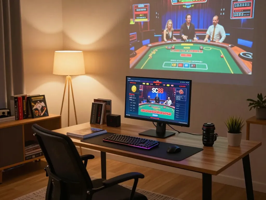 Engaging online gaming experience at SC88 showcasing interactive casino games and a professional setup.