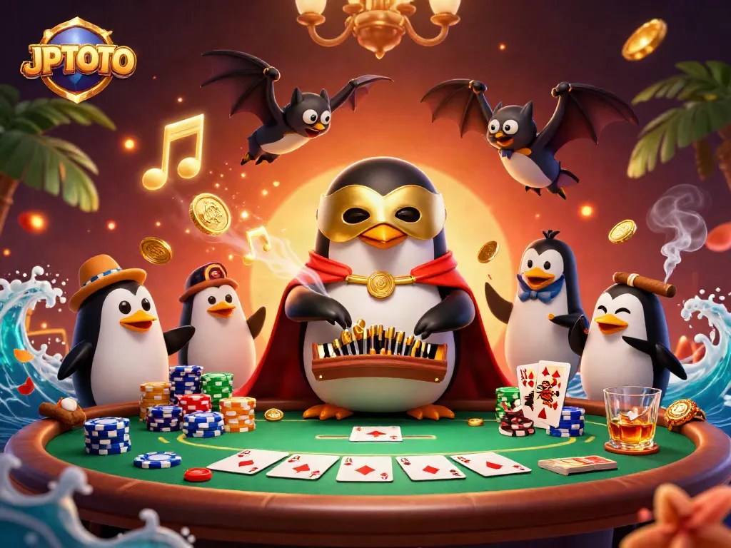 Experience the thrilling JPTOTO gaming scene with a vibrant casino atmosphere and winning poker elements.