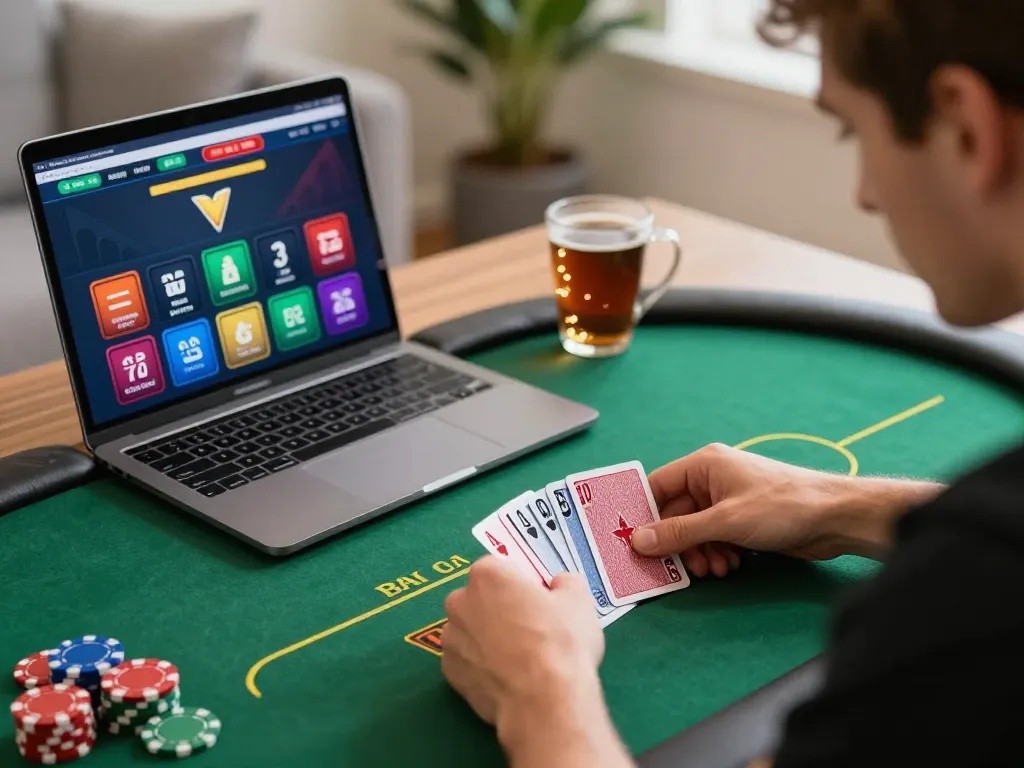 G28 player making strategic moves during online poker game, chips stacked and cards visible.