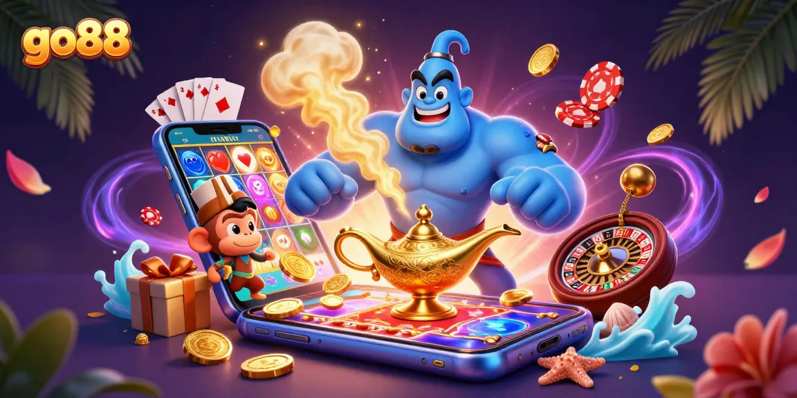 Spin your way to fortune with go88, as a genie and monkey bring excitement to online slots!