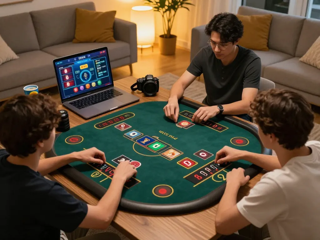 Engaging in online baccarat gameplay at Jun88 for strategic wins while enjoying a casual home setting
