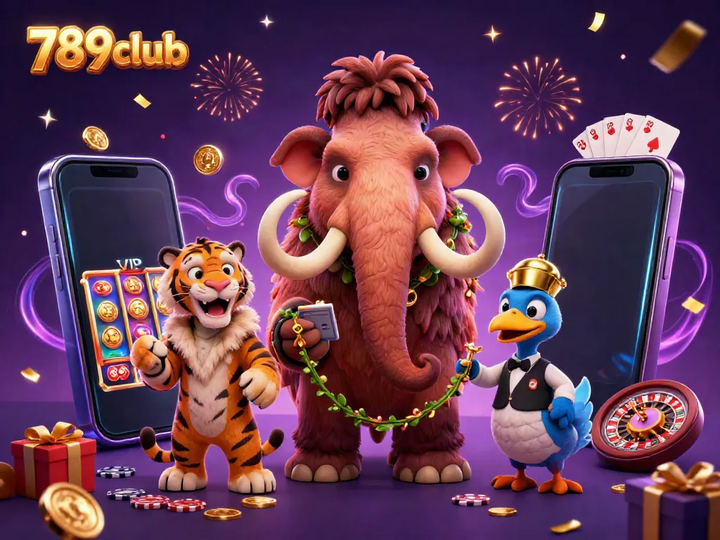Engage in thrilling games at 789club with animated characters and vibrant casino visuals.
