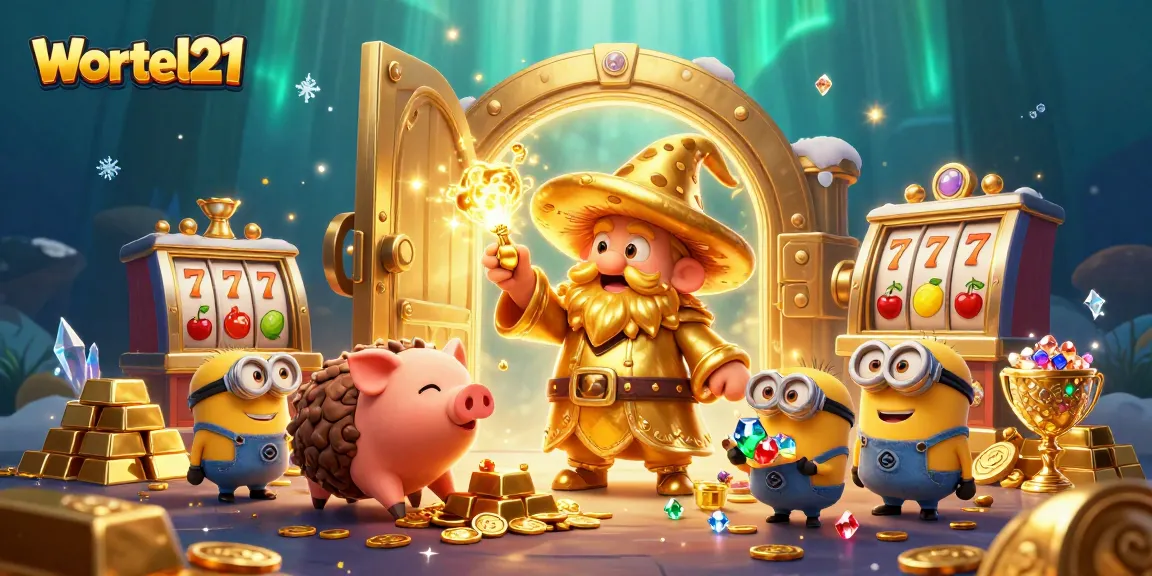 Transform your gameplay with Wortel21's magical riches in a vibrant casino scene.