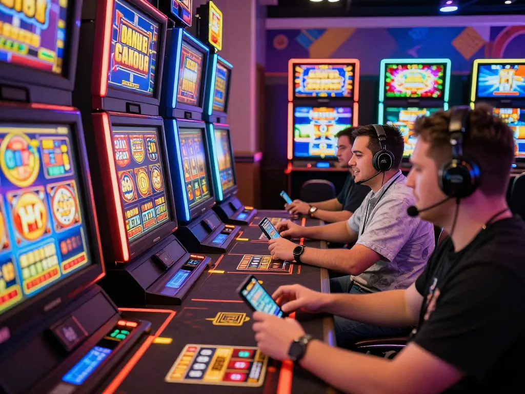 Exciting online gambling experience at 45X featuring players enjoying slots and live support interaction.