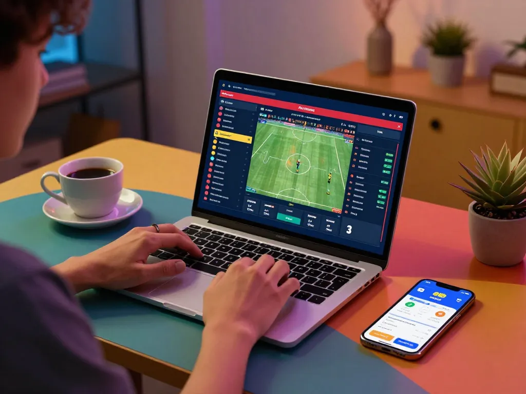 Experience thrilling betting action on 98win with a player analyzing sports odds and placing bets.