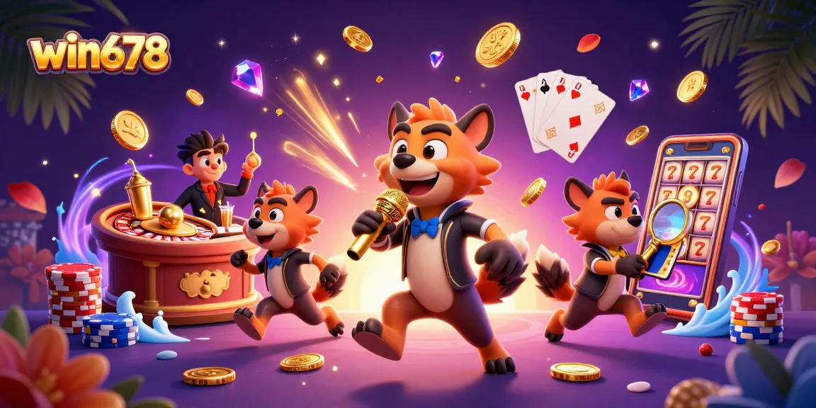 win678's exciting casino scene showcases hyenas in comedic roles amidst dynamic gambling elements.
