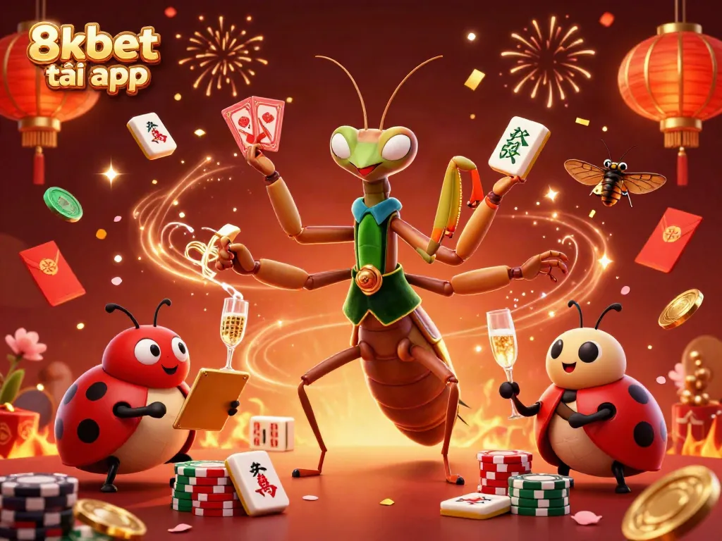 Experience 8xbet tải app with an engaging 3D illustration featuring a dynamic casino scene.