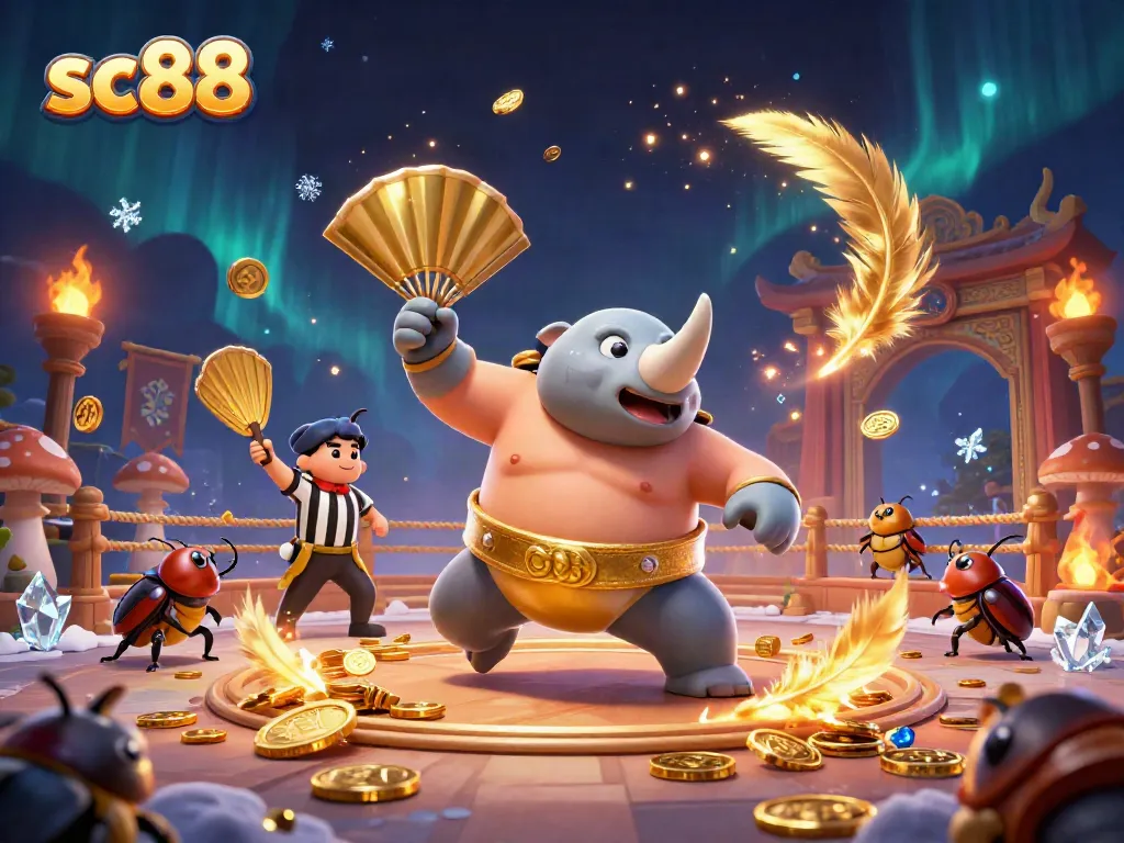 Experience excitement with sc88 as the beetle champion coins fly in a vibrant casino arena.