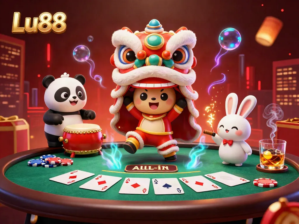 Engage in thrilling gameplay at Lu88 with lively characters and vibrant casino elements.