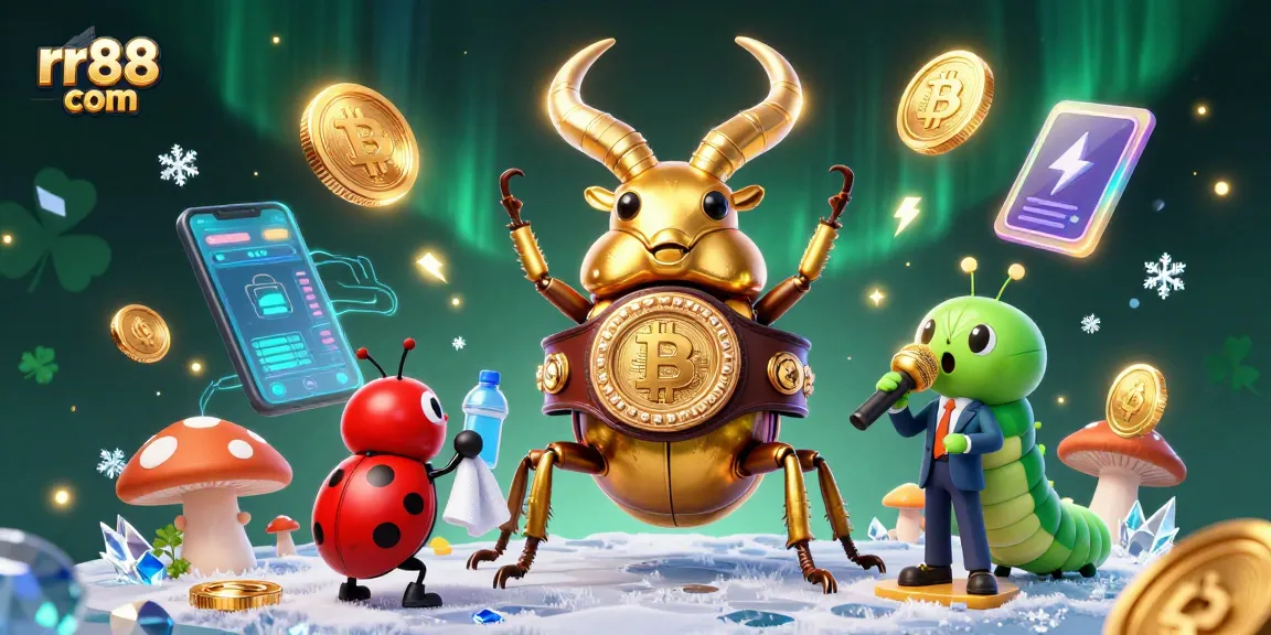 Experience thrilling games at rr88 com with vibrant 3D characters and glowing casino elements.
