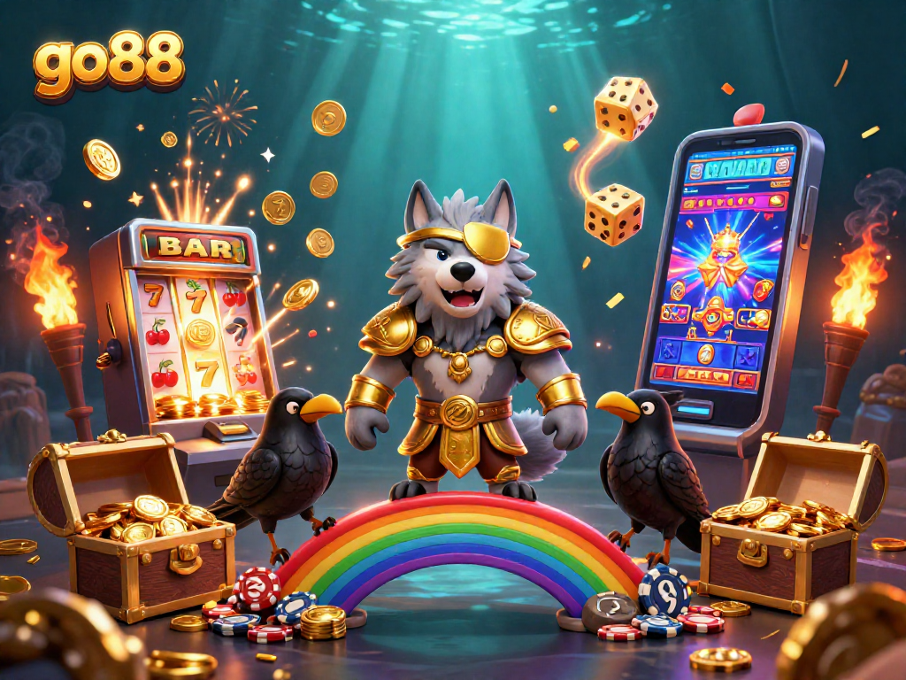 Engage with the Go88 gaming experience, featuring Odin and his ravens in a casino-inspired adventure.