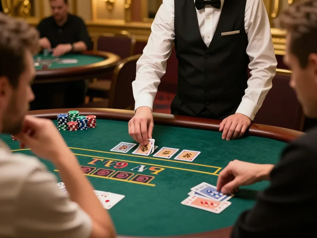 Join the action at 789Win's blackjack table with players making strategic moves.
