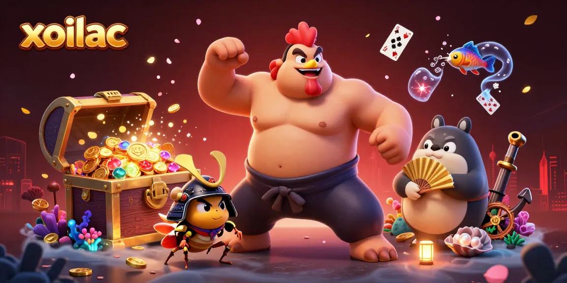 Experience thrilling xoilac action with a powerful rooster and a fierce cricket amid underwater treasures.