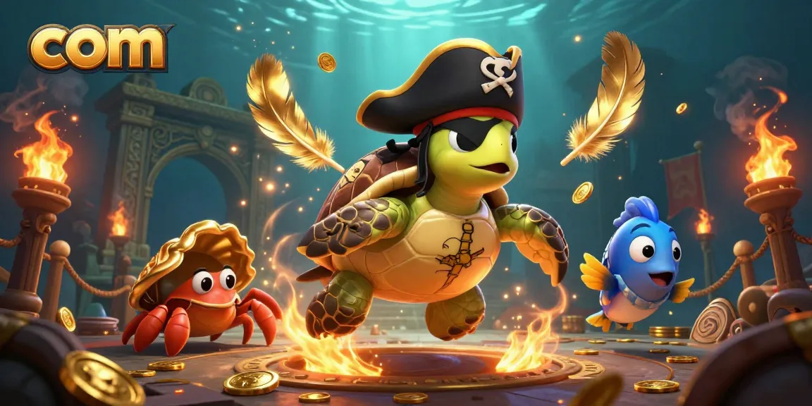 Bettors explore unique com-themed treasures in a vibrant underwater casino scene.