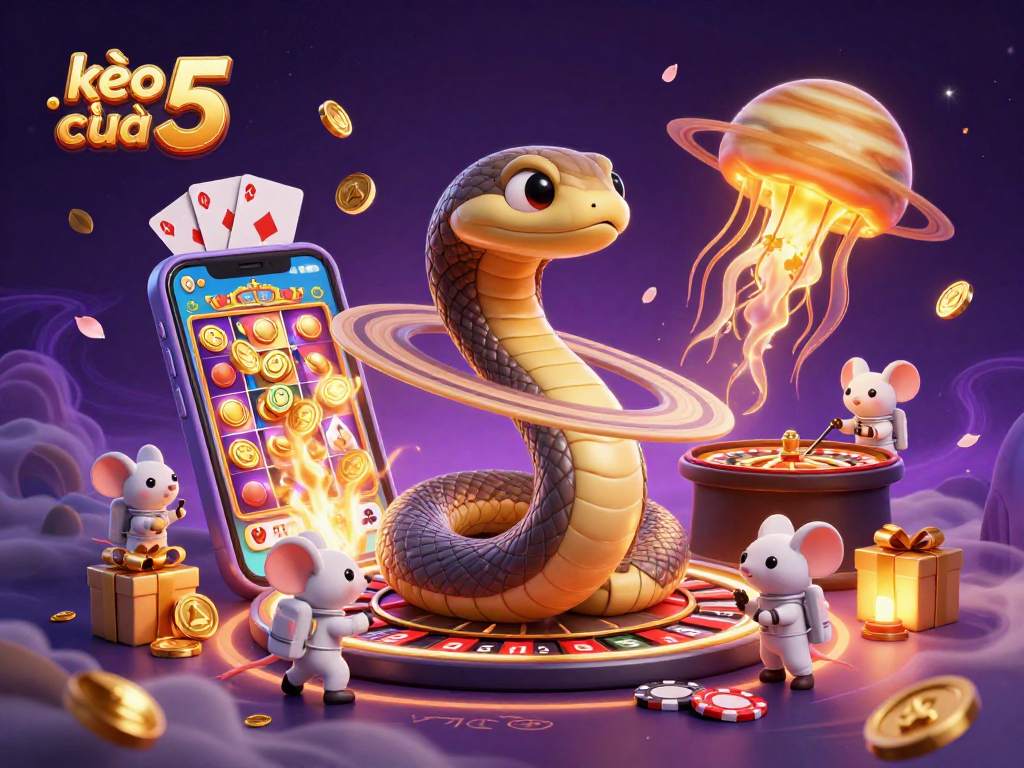 Engage in kèo nhà cái 5 with vibrant astronauts betting on a cosmic roulette.