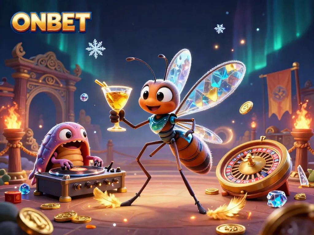 Engage with ONBET's vibrant casino scene, showcasing a unique mascot and games.