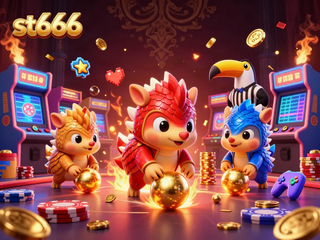 Play the exciting st666 casino games with vivid pangolins and dynamic elements in a thrilling atmosphere.