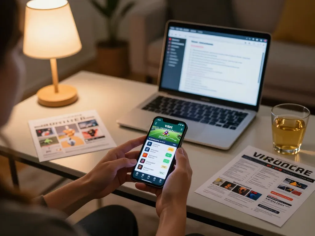 Engaging with the Vsbet app for live betting while enjoying a cozy home setup