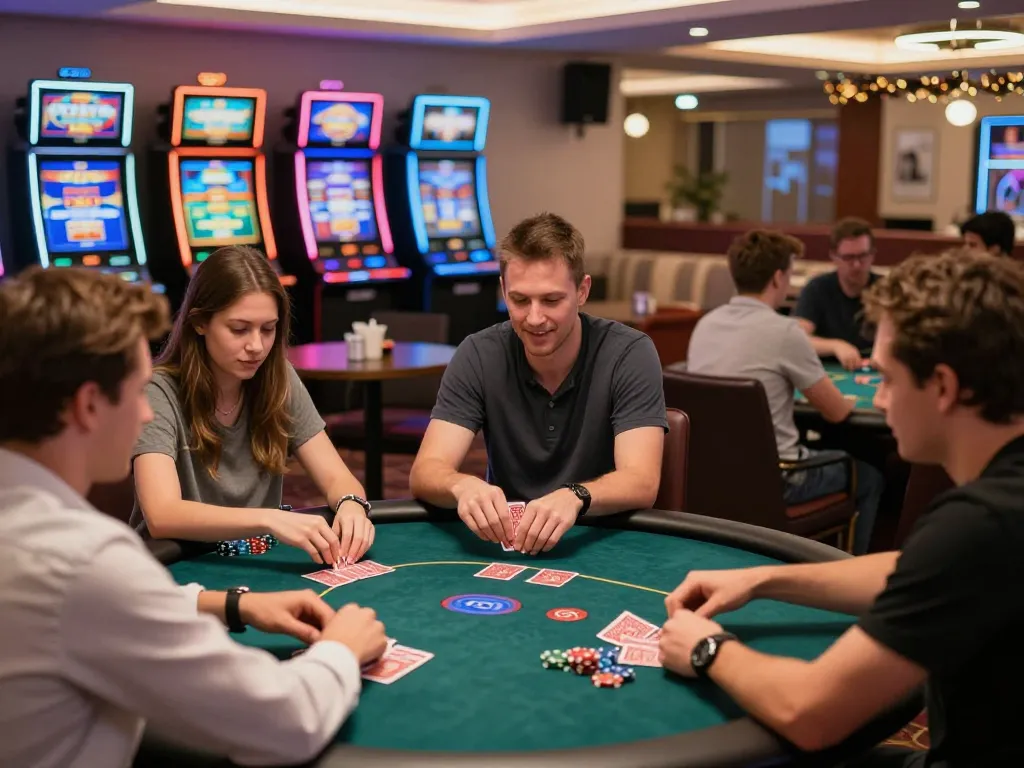 Players enjoying betting games at https://rr99.it.com/ with vibrant slots and engaging poker ambiance.