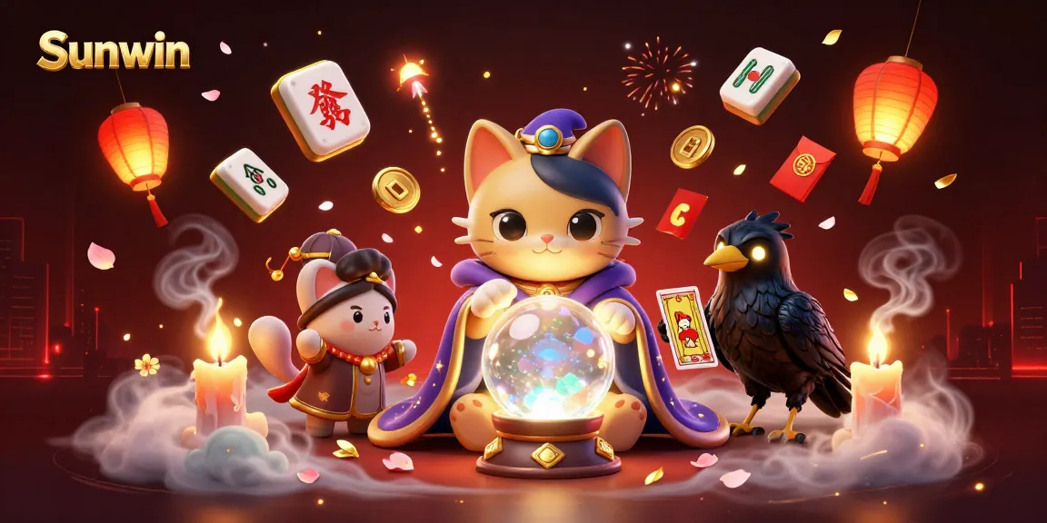 Win big with Sunwin in this captivating, dynamic casino scene featuring mystical characters.