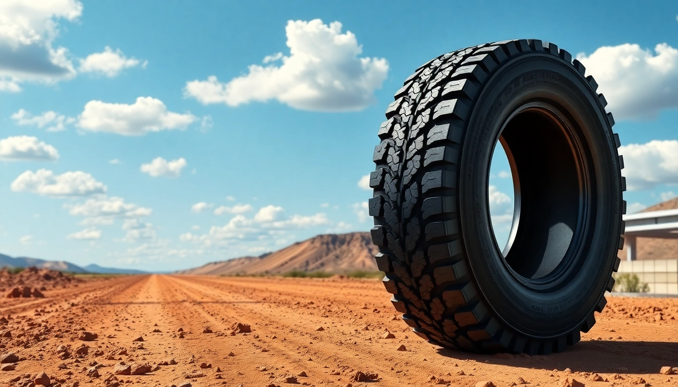 RR99 tire showcased on rugged terrain highlighting its durability and versatility.