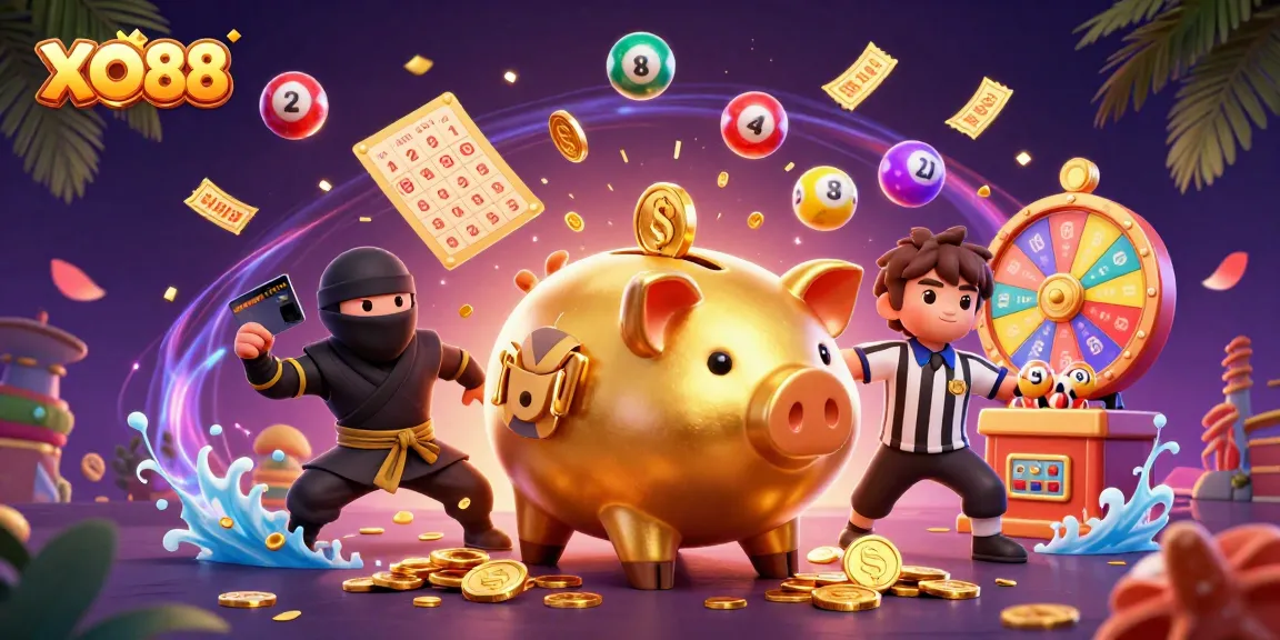 Experience thrilling online gaming with XO88 featuring dynamic characters and vibrant casino elements.