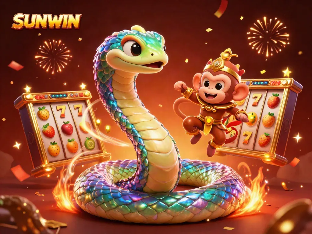 Engage with SUNWIN's vibrant gaming world, featuring dazzling slot reels and enchanting characters.