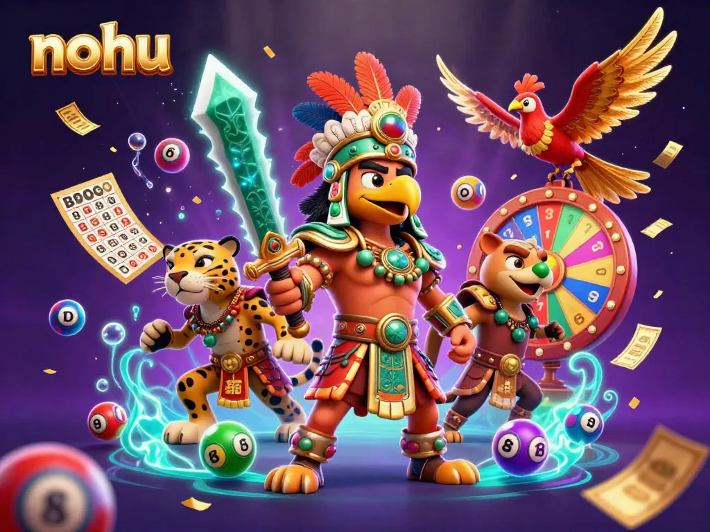 Experience nohu's thrilling jackpots with dynamic casino characters and vibrant game elements.