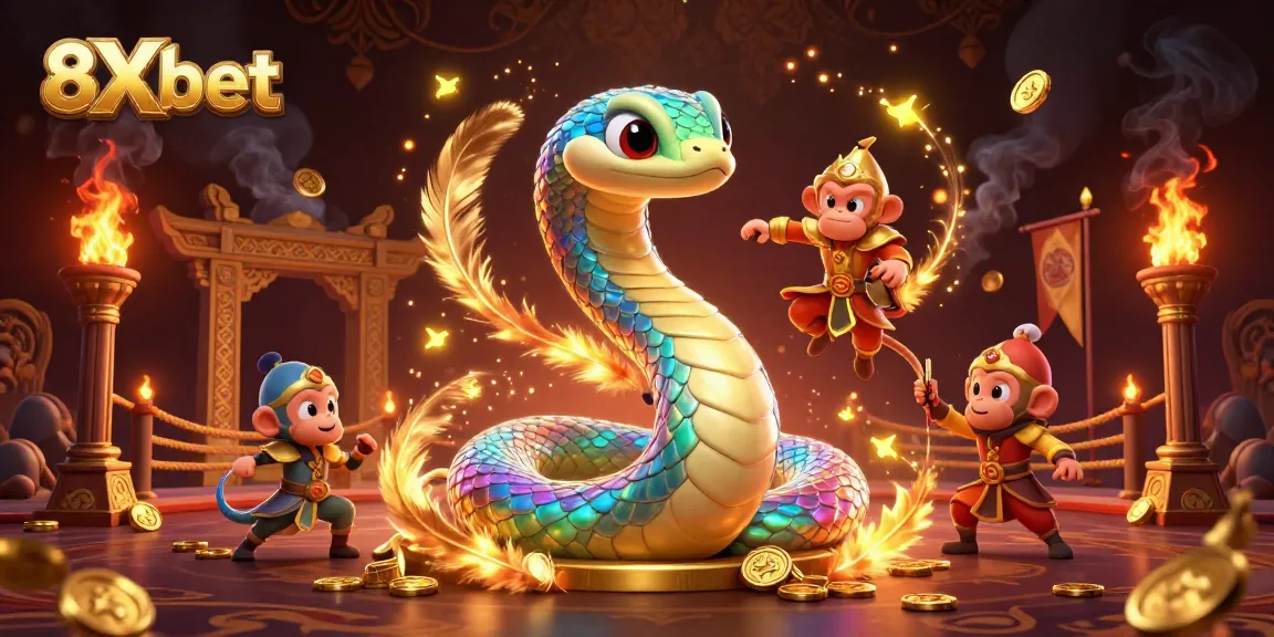 Engage with exciting 8Xbet gaming adventures featuring vibrant characters and dynamic casino elements.