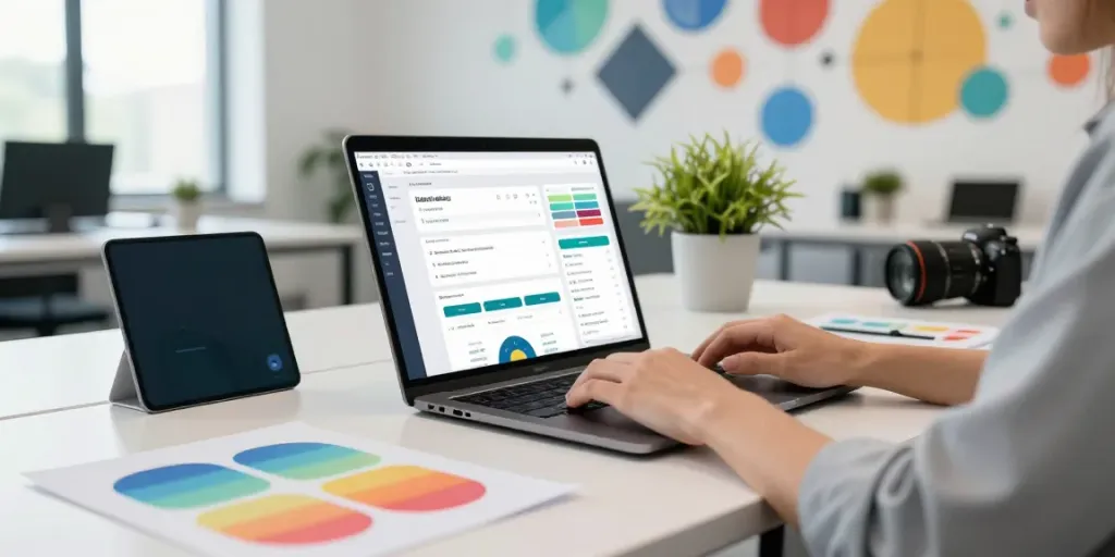 Digital marketer optimizing instant indexing strategies in a modern office environment.