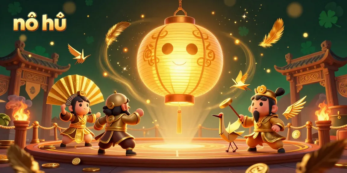 Spin to win exciting nổ hũ jackpots with glowing characters and vibrant casino elements.
