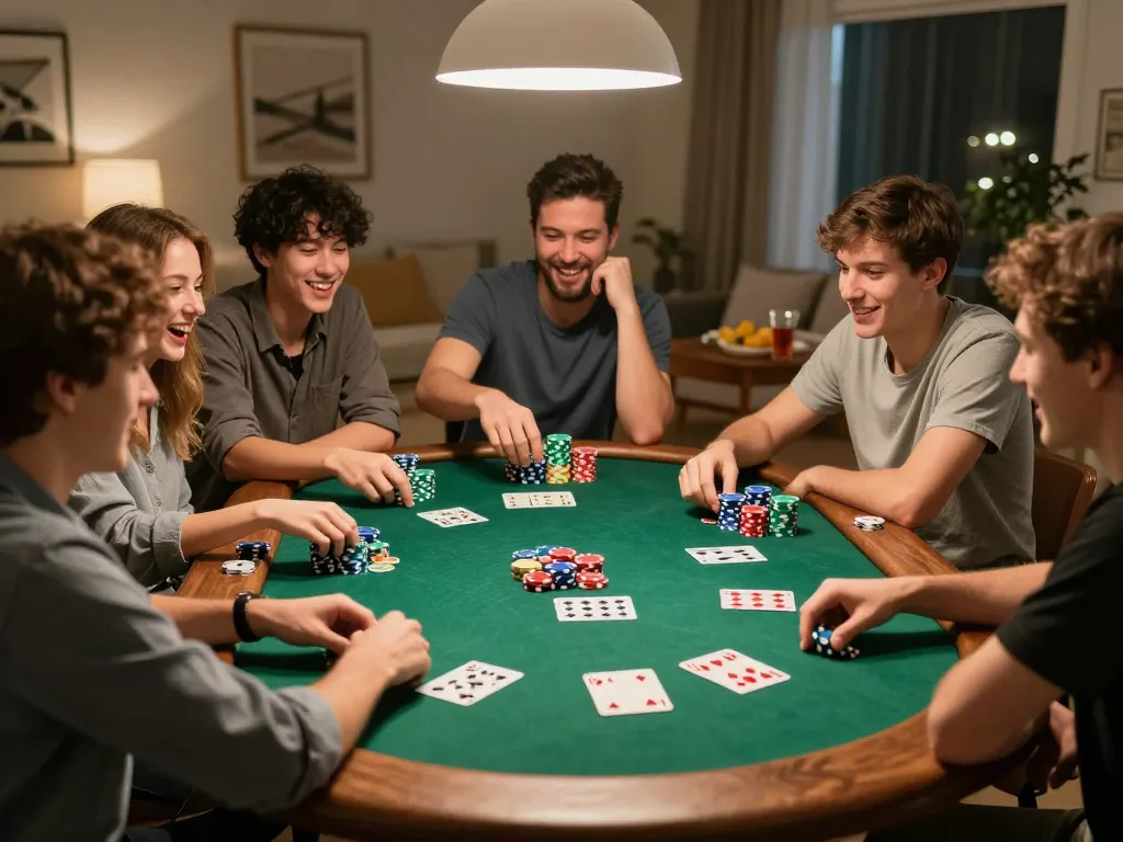 Friends enjoy a thrilling poker night while engaging in strategic gameplay, digitalwala platform enhances their experience.