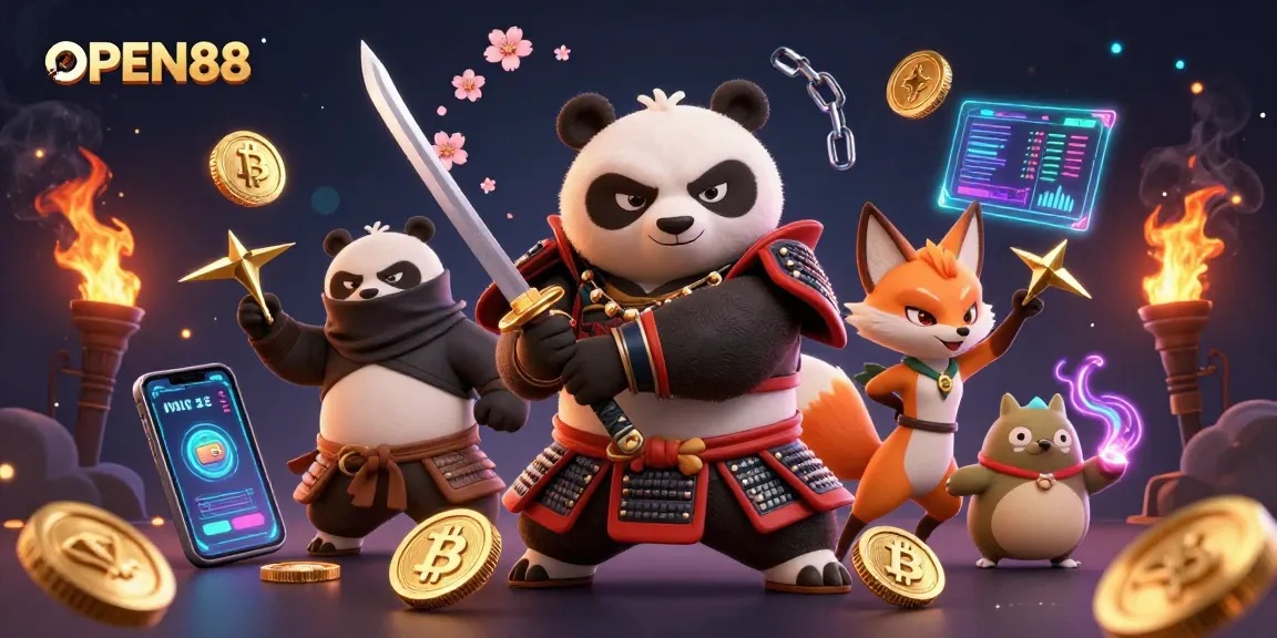 Experience thrilling bets and bonuses at OPEN88 with a samurai panda and ninja fox