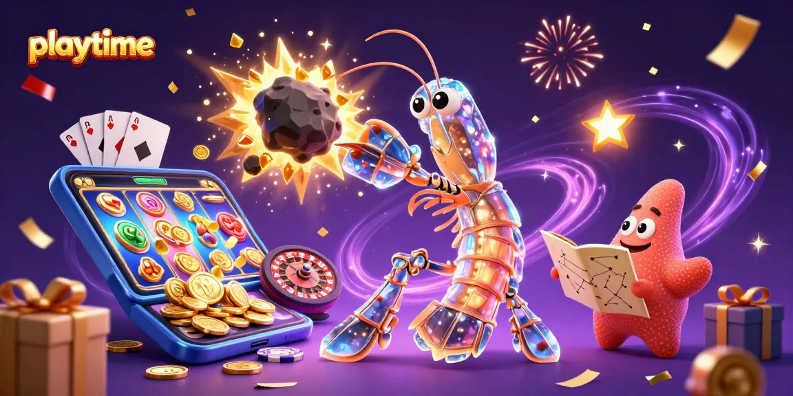 Experience thrilling playtime at online casinos with a galactic samurai and starfish navigating cosmic gaming realms.