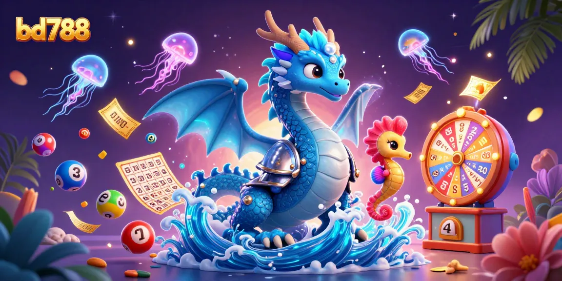 Join in the fun with bd788 as a dazzling azure water dragon and coral-armored knight illuminate the lottery excitement!