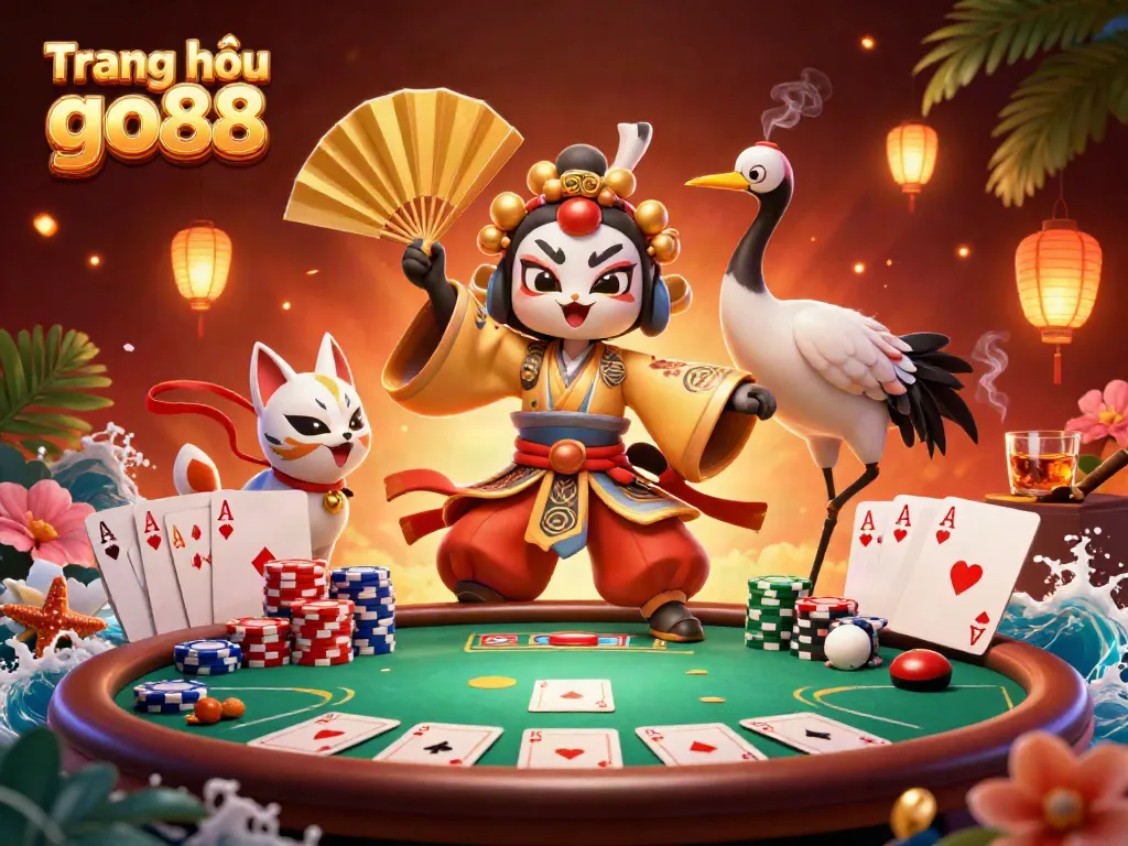 Experience the thrill of gambling at Trang chủ go88 with vibrant casino elements and characters.