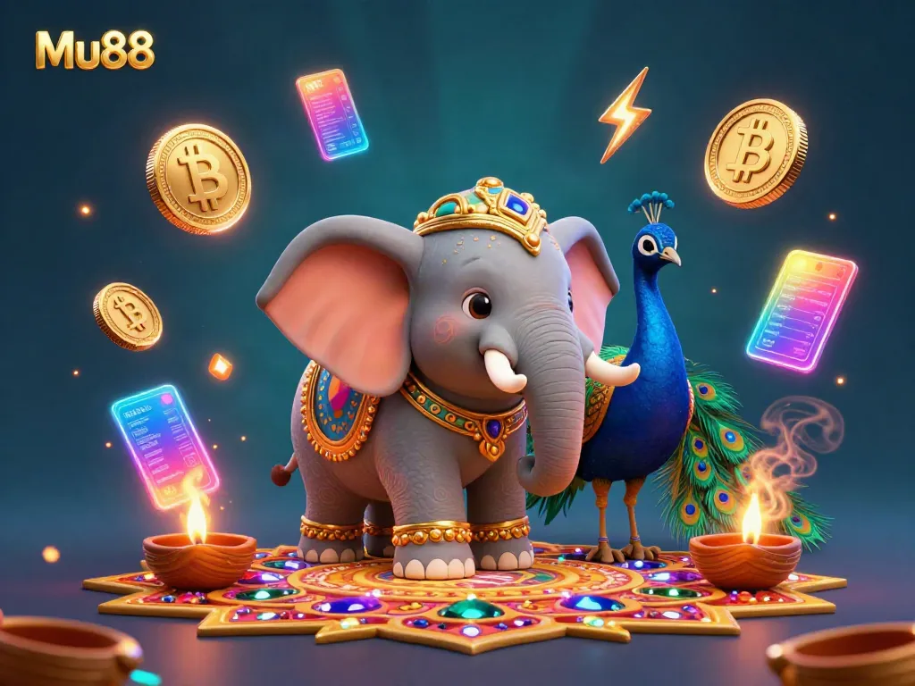 Win big with Mu88's vibrant casino experience featuring 3D characters and cryptocurrency elements